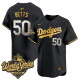 Men's Los Angeles Dodgers #50 Mookie Betts Black 2025 World Series Vapor Premier Limited Jersey