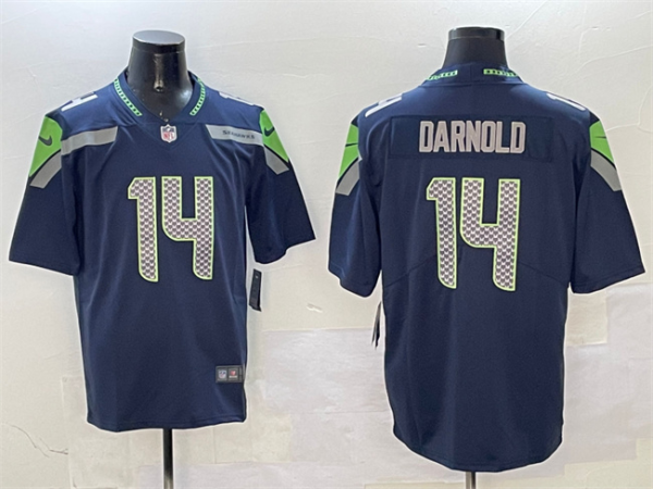 Men's Seattle Seahawks #14 Sam Darnold Navy 2025 Vapor Limited Jersey