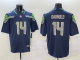 Men's Seattle Seahawks #14 Sam Darnold Navy 2025 Vapor Limited Jersey