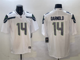 Men's Seattle Seahawks #14 Sam Darnold White 2025 Vapor Limited Jersey