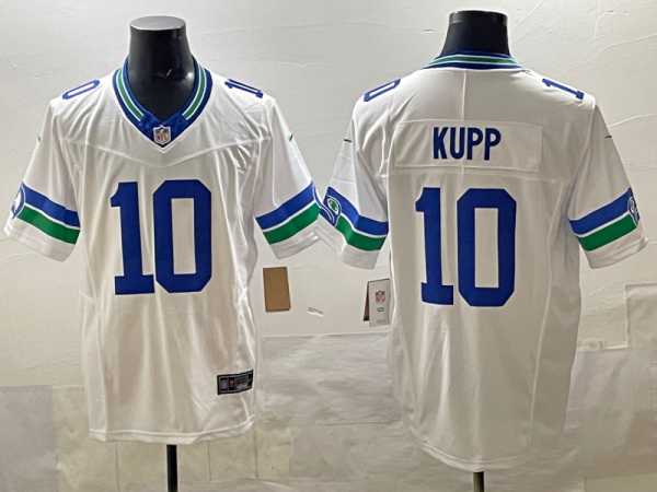 Men's Seattle Seahawks #10 Cooper Kupp White F.U.S.E. Throwback Vapor Limited Jersey