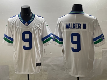 Men's Seattle Seahawks #9 Kenneth Walker III White F.U.S.E. Throwback Vapor Limited Jersey