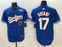 Men's Los Angeles Dodgers #17 Shohei Ohtani 2025 World Series Home Stitched Jersey