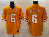 Men's Tampa Bay Buccaneers #6 Baker Mayfield Orange 50th Season & 4-Star C Jersey