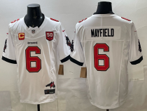 Men's Tampa Bay Buccaneers #6 Baker Mayfield White Alternate F.U.S.E. 50th Season & 4-Star C Jersey