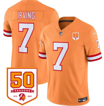 Men's Tampa Bay Buccaneers #7 Bucky Irving Orange 2025 F.U.S.E. 50th Anniversary Patch Jersey