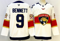 Men's Florida Panthers #9 Sam Bennett White 2024-25 Stitched Hockey Jersey