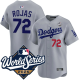 Men's Los Angeles Dodgers #72 Miguel Rojas Grey 2025 World Series Jersey