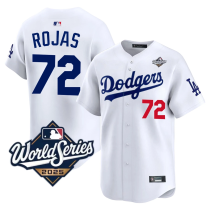 Men's Los Angeles Dodgers #72 Miguel Rojas White 2025 World Series Jersey