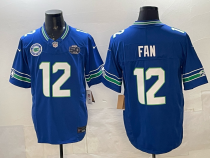 Men's Seattle Seahawks #12 Fan Fan 2025 F.U.S.E. Royal 50th patch Vapor Untouchable Limited Jersey