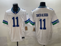 Men's Seattle Seahawks #11 Jaxon Smith-Njigba White F.U.S.E. Throwback Vapor Limited Jersey