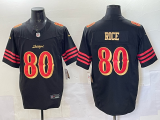 Men's San Francisco 49ers #80 Jerry Rice Black 2025 F.U.S.E. “Rivalries” Vapor Limited Jersey