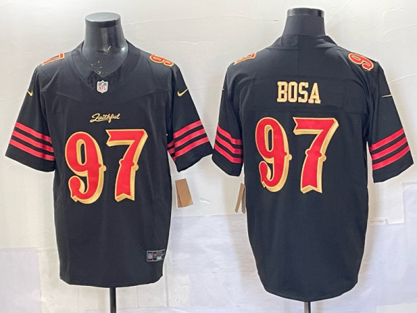 Men's San Francisco 49ers #97 Nick Bosa Black 2025 F.U.S.E. “Rivalries” Vapor Limited Jersey