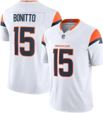 Men's Denver Broncos #15 Nik Bonitto White 2024 F.U.S.E. Vapor Limited Stitched Football Jersey