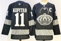 Men's Los Angeles Kings #11 Anze Kopitar Black With C Patch Alternate Stitched Hockey Jersey