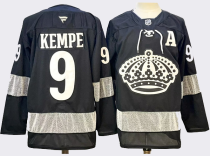 Men's Los Angeles Kings #9 Adrian Kempe Black 2024-25 Home Stitched Hockey Jersey