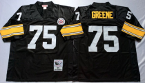 Pittsburgh Steelers  #75 Joe Greene Jersey 75th Throwback Black Jersey