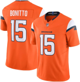 Men's Denver Broncos #15 Nik Bonitto Orange 2024 F.U.S.E. Vapor Limited Stitched Football Jersey