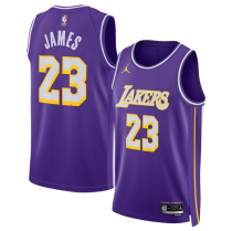 Men's Los Angeles Lakers #23 LeBron James Purple 2025 Statement Edition Jersey
