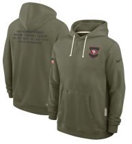 Men's San Francisco 49ers Olive 2025 Salute to Service Pullover Hoodie