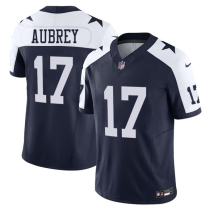 Men's Dallas Cowboys #17 Brandon Aubrey Thanksgiving Navy 2023 F.U.S.E Vapor Untouchable Jersey
