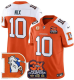 Men's Denver Broncos #10 Bo Nix Orange With C/3X Super Bowl Champs Patch 2024 F.U.S.E. Vapor Limited Stitched Football Jersey