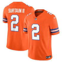 Youth Denver Broncos #2 Pat Surtain II Orange Mile High Collection F.U.S.E. 1977 Throwback Jersey