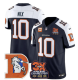 Men's Denver Broncos #10 Bo Nix Navy With C/3X Super Bowl Champs Patch 2024 F.U.S.E. Vapor Limited Stitched Football Jersey