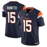 Youth Denver Broncos #15 Nik Bonitto Navy 2024 F.U.S.E. Vapor Limited Stitched Football Jersey