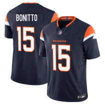 Youth Denver Broncos #15 Nik Bonitto Navy 2024 F.U.S.E. Vapor Limited Stitched Football Jersey