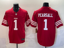 Men's San Francisco 49ers #1 Ricky Pearsall New Red F.U.S.E. Vapor Untouchable Limited Jersey