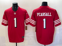 Men's San Francisco 49ers #1 Ricky Pearsall New Red F.U.S.E. Color Rush Limited Jersey
