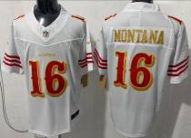 Men's San FranciscoSan Francisco 49ers #16 Joe Montana White 2025 F.U.S.E. “Rivalries” Vapor Limited Jersey