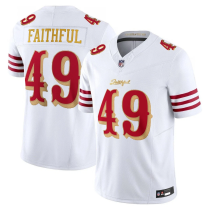 Men's San Francisco 49ers #49 Faithful White 2025 F.U.S.E. “Rivalries” Vapor Limited Jersey