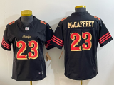 Women  San Francisco 49ers #23 Christian McCaffrey Black 2025 F.U.S.E. “Rivalries” Vapor Limited Jersey