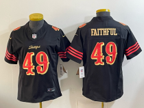 Women San Francisco 49ers #49 Faithful Red Vapor Limited Jersey