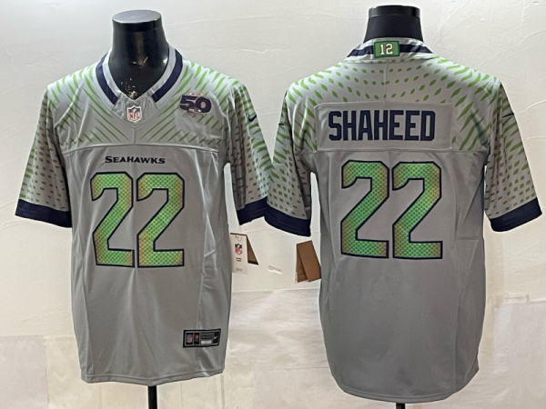 Men's Seattle Seahawks #22 Shaheed Gray 2025 F.U.S.E. “Rivalries” Vapor Untouchable Limited Jersey