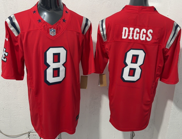 Men's New England Patriots #8 Stefon Diggs Red F.U.S.E. Vapor Limited Jersey
