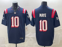 Men's New England Patriots #10 Drake Maye Navy F.U.S.E. “Rivalries” Vapor Limited Jersey