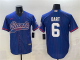 Men's New York Giants #6 Jaxson Dart Royal Pinstripe With Patch Cool Base Stitched Jersey