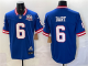 Men's New York Giants #6 Jaxson Dart Royal 2025 Draft F.U.S.E. 100th Season & State Jersey