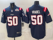 Men's New England Patriots #50 Vrabel Navy 2025 F.U.S.E. Super Bowl LX Patch Vapor Jersey