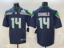 Men's Seattle Seahawks #14 Sam Darnold Navy 2025 F.U.S.E. Super Bowl LX Patch Vapor Jersey