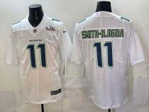 Men's Seattle Seahawks #11 Jaxon Smith-Njigba White Super Bowl LX Patch Jersey
