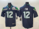 Men's Seattle Seahawks #12 Fan Navy 2025 F.U.S.E. Super Bowl LX Patch Vapor Jersey