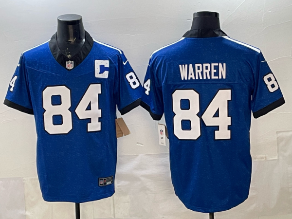 Men's Indianapolis Colts #84 Tyler Warren Blue 2025 F.U.S.E. Throwback Vapor Limited Jersey