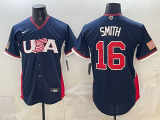 Men's USA Baseball #16 Smith Navy 2026 World Baseball Classic Jersey