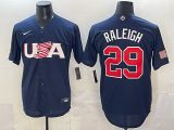 Men's USA Baseball #29 Cal Raleigh Navy 2026 World Baseball Classic Jersey