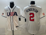 Men's USA Baseball #2 Gunnar Henderson White 2026 World Baseball Classic Jersey