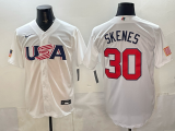 Men's USA Baseball #30 Paul Skenes White 2026 World Baseball Classic Jersey